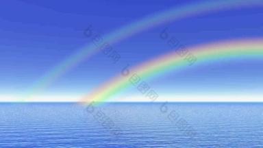 彩虹在海洋-3d 渲染
